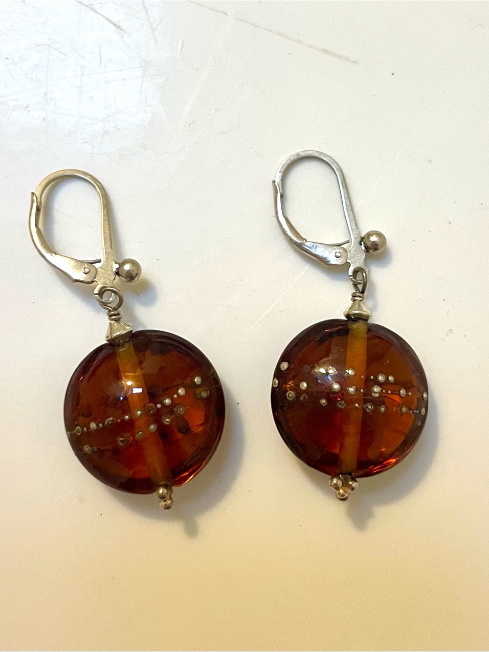 NWOP Amber Glass Earrings